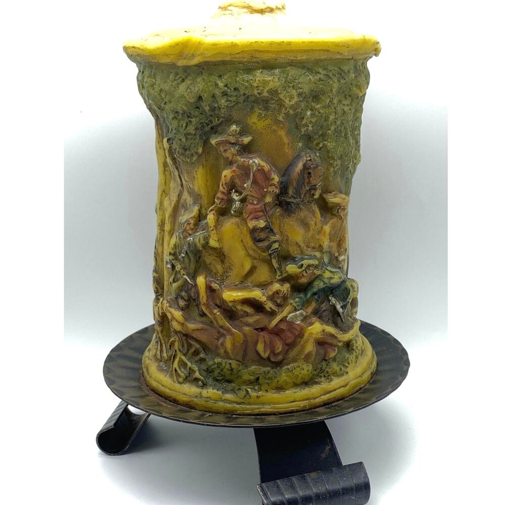 Vintage‎ German Hand Carved Candle Johann Gunter Walldurn Badencast candle stand
